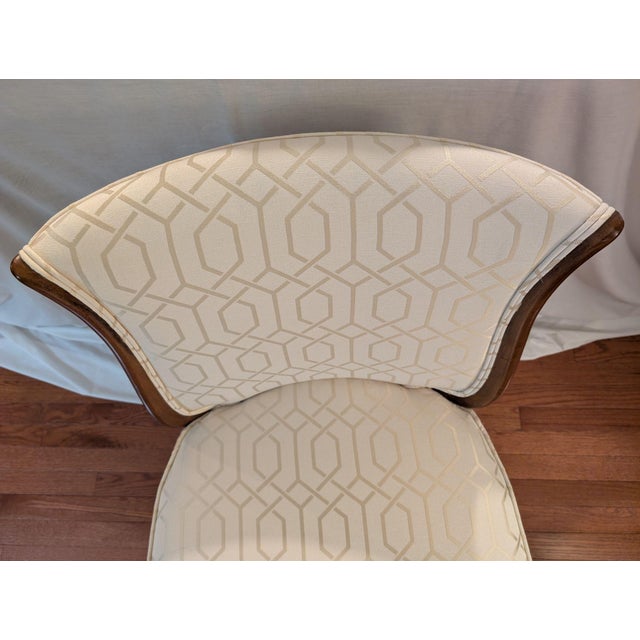 Ivory Mid 20th Century French Style Slipper Chair For Sale - Image 8 of 16