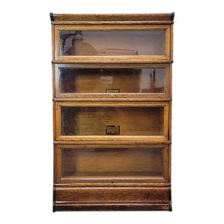Antique Globe Wernicke Lawyer Barrister Mahogany Bookcase For Sale
