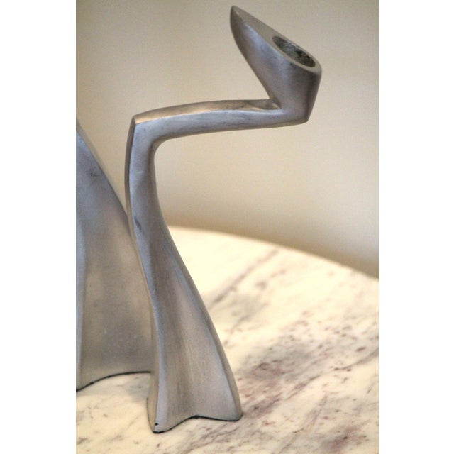 Matthew Hilton Set of 3 Graduated Incredible Postmodern Vintage Matthew Hilton Swan Candlesticks For Sale - Image 4 of 9