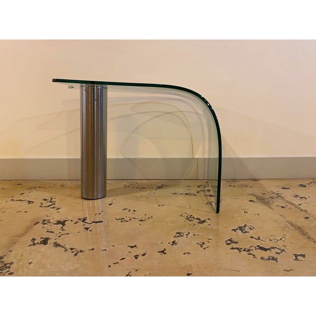 1980s Exquisite Italian Glass Waterfall Accent Table For Sale - Image 10 of 10