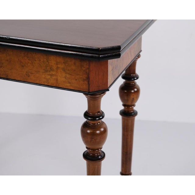 Antique Games Table in Mahogany and Walnut with Brass Fittings, 1860s For Sale - Image 9 of 12
