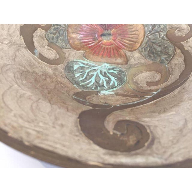 Mid 20th Century Art Nouveau A. Delbaux Brass Enameled Bowl, Made in France For Sale - Image 5 of 6