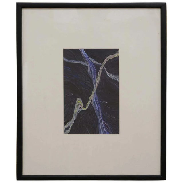 Wood Little Black and Purple Impressionist Style Watercolor by Andrea LaHue For Sale - Image 7 of 7