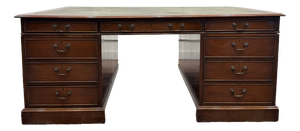 Large Antique English Partner Desk