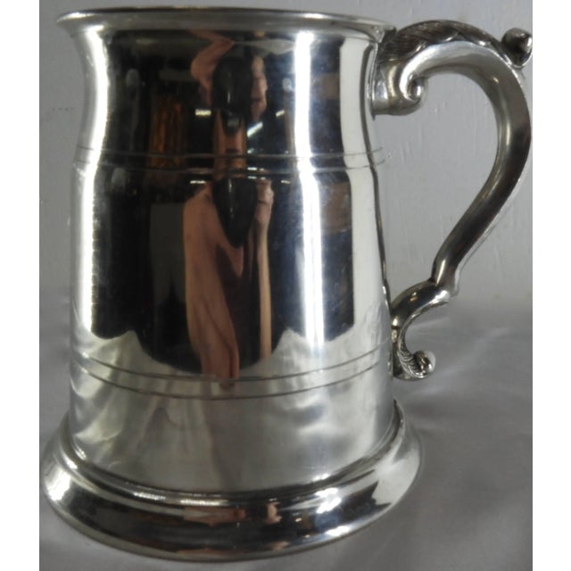 Metal Sheffield England Classic Engraved Pewter Tankard For Sale - Image 7 of 11