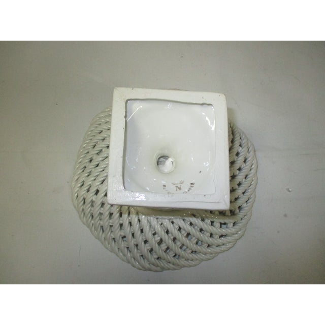 Italian Ceramic Floral Pedestal Bowl For Sale - Image 6 of 7