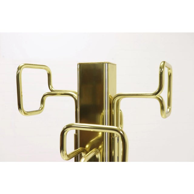 Gold Mid-Century Brass & Chrome Coat Rack from Belgo Chrom, 1970s For Sale - Image 8 of 10