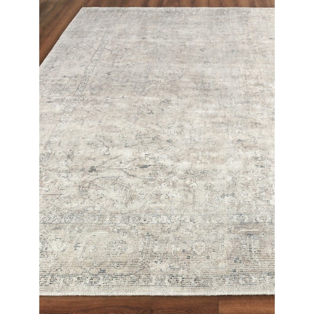Traditional Exquisite Rugs Tuscany Handmade New Zealand Wool & Bamboo Silk Light Beige Rug-12'X15' For Sale - Image 3 of 8