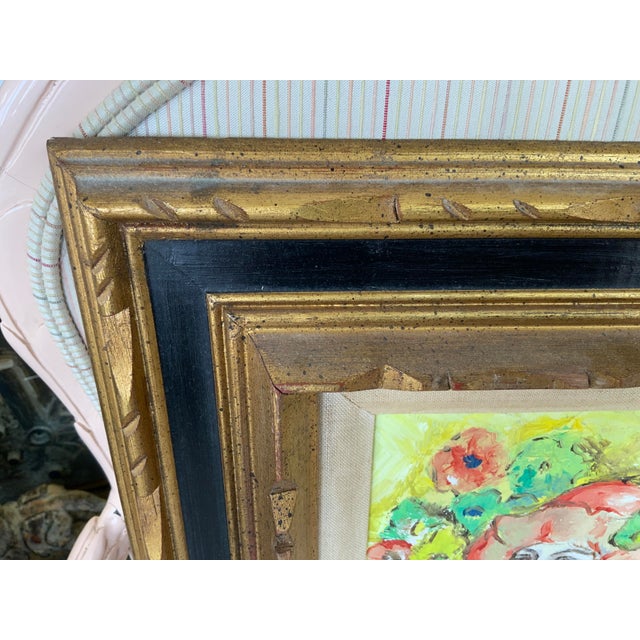 Impressionist Late 20th Century Oil Painting Woman With Red Hat For Sale - Image 3 of 12