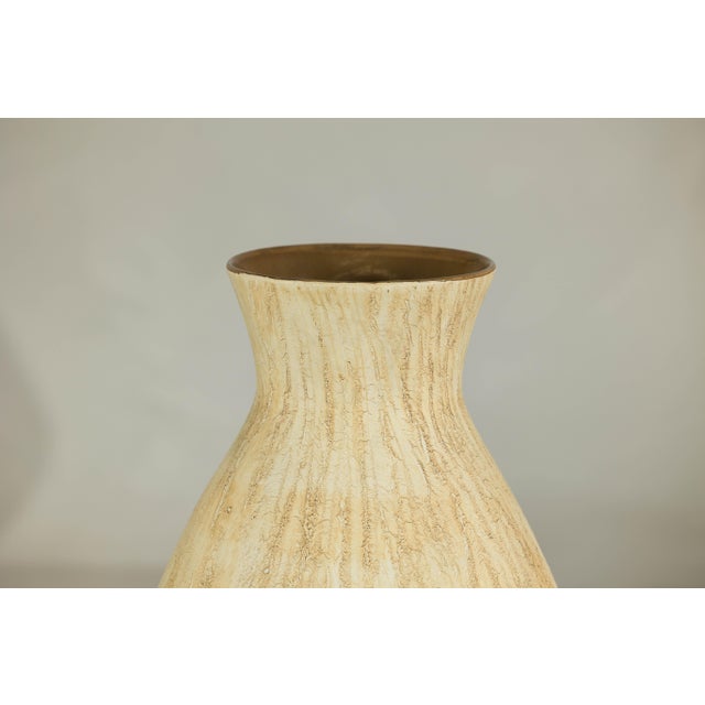 Large Artisan Ceramic Vase with Textured Drip Glaze and Flared Neck For Sale - Image 15 of 18
