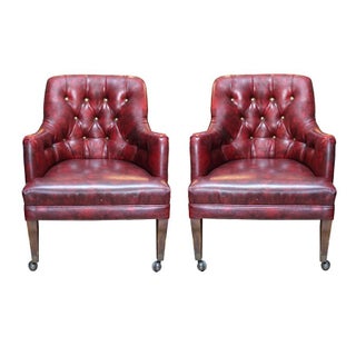 Burgundy Tufted Side Chair - Single Chair For Sale