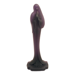 C. 1900–1915 Amethyst Irradiated Glass Virgin Mary Statue Art Nouveau