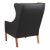 Børge Mogensen Wing Chair in Black Bison Leather by Børge Mogensen for Fredericia, 1960s For Sale - Image 4 of 5