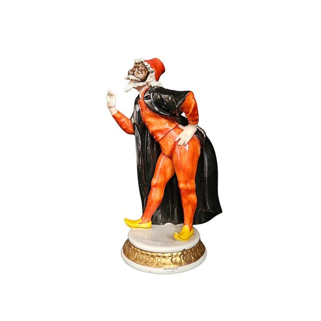 Porcelain Pantalone Sculpture, 1980s, in Very Good conditions. Designed 1980 to 1989