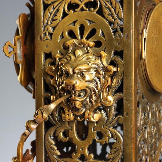 Vintage Bronze Table Clock For Sale - Image 11 of 16