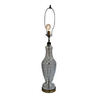 Large Waterford Glass Crystal Tramore Table Lamp For Sale