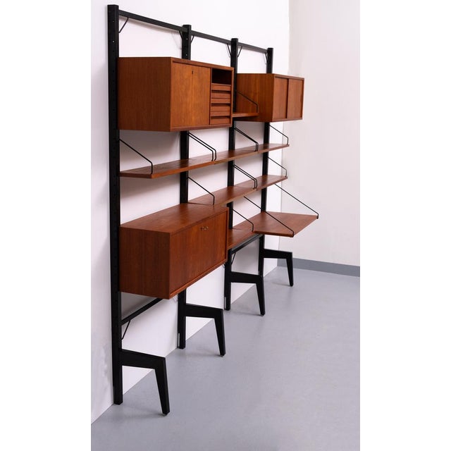 Brown Vintage Free Standing Royal Wall System by Poul Cadovius for Cado, 1960s For Sale - Image 8 of 18