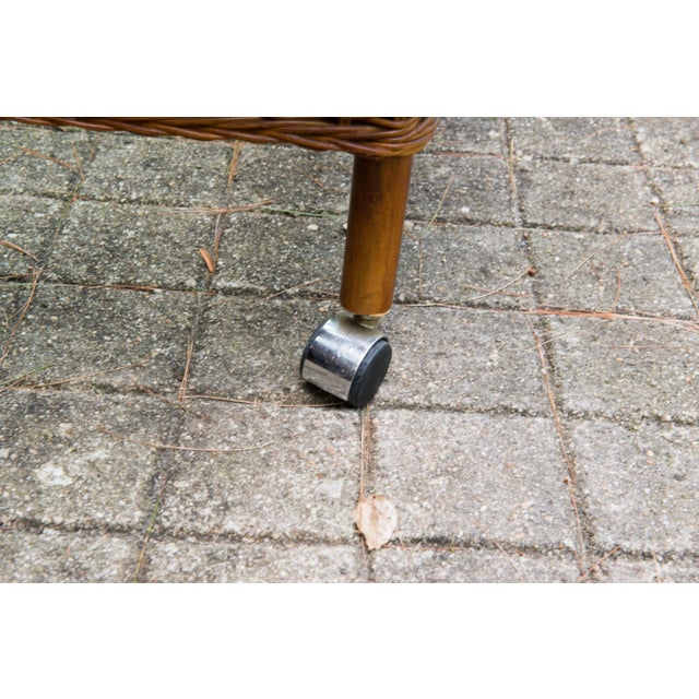 Rattan-Wicker Bar Cart For Sale - Image 10 of 11