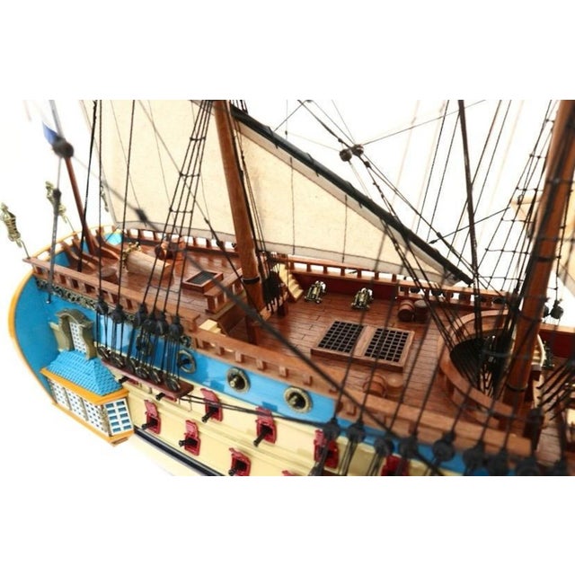 Handcrafted 'Poltava' 18th Century Man-of-War Ship Model – Museum-Quality Nautical Art For Sale - Image 4 of 7