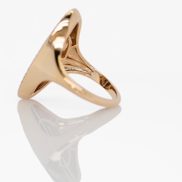 3.7cts Boulder Opal Statement Ring With Natural Diamonds Accents: Solid 14k Gold For Sale In Columbus - Image 6 of 7