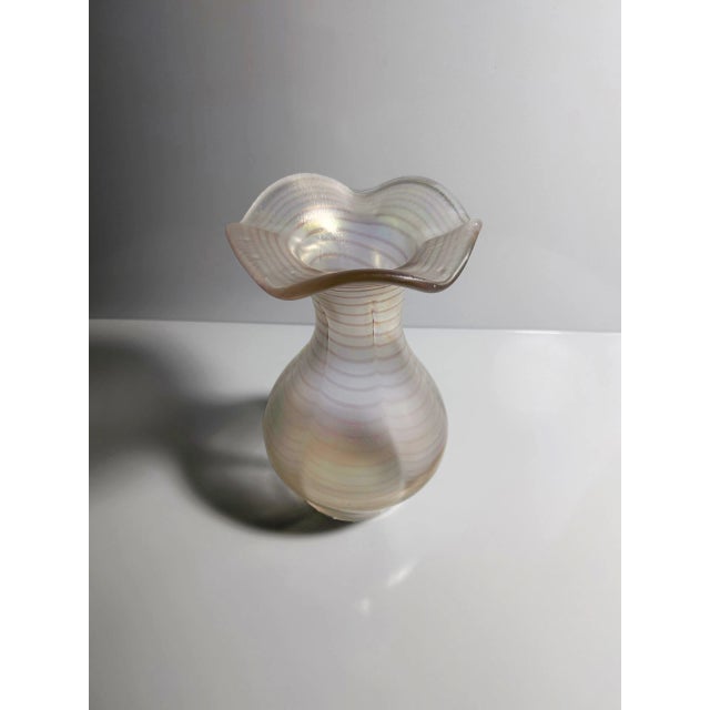 Iridescent Glass Vase by Gallo Jugendstil, 1980s For Sale - Image 4 of 6