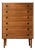 Mid-Century Danish Modern High Teak Highboy with Brass Handles, 1960s For Sale