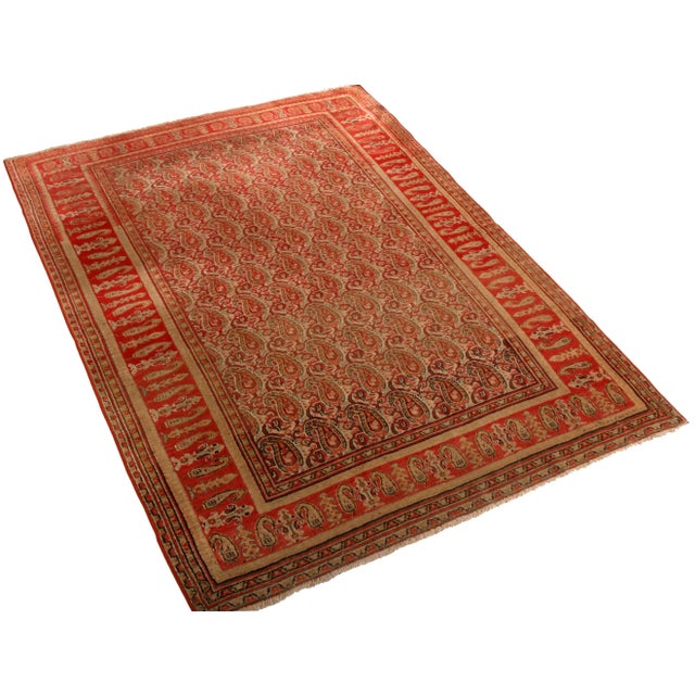 Rug & Kilim Antique Doroksh Rug Wool Persian Red Geometric Paisley Pattern by Rug & Kilim For Sale - Image 4 of 5
