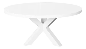 Matthew Izzo Home Greer Round Glossy White Lacquer Dining Table With Tripod Base