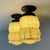 Art Deco Marbled Opaline & Burnished Brass Flush Mounts, Germany, 1930s, Set of 2 For Sale - Image 3 of 16
