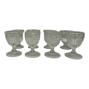 19th Century Antique Boston & Sandwich Goblets - Set of 8