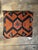 Mid-Century Modern Rust and Black Throw Pillow Made From 19th Century Handwoven Wool Caucasian Kilim Rug For Sale - Image 3 of 4