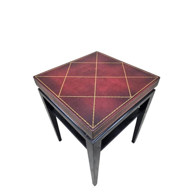 Burgundy Mid 20th Century Hollywood Regency Model 3303 Side Table Attributed to Tommi Parzinger for Charak - Pair For Sale - Image 8 of 8