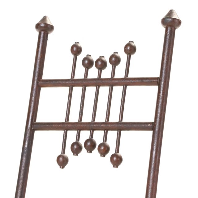 Elevate your display with this antique Victorian oak ball-and-stick easel, a striking example of 19th-century...