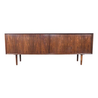 Mid 20th Century Danish Modern Low Brazilian Rosewood Credenza For Sale
