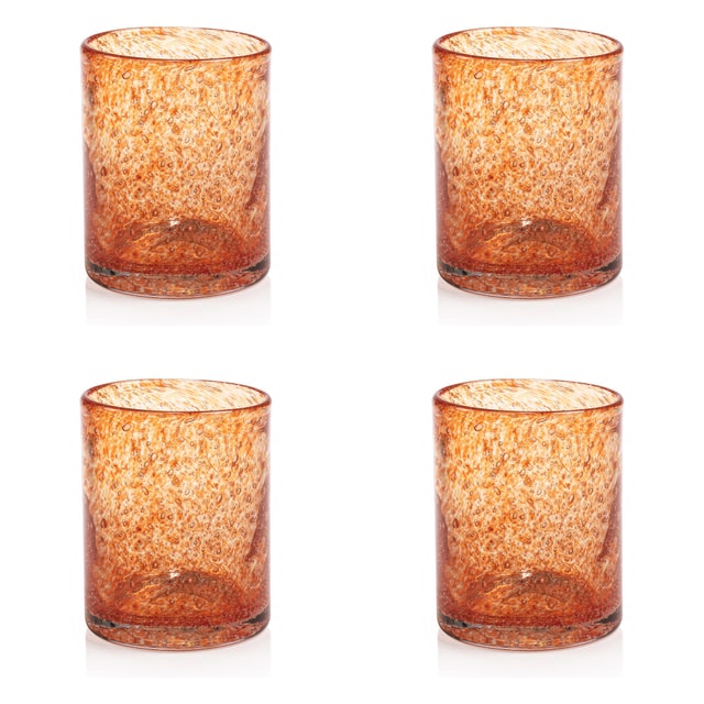 2020s Antibes 4-Piece Set Glass Tumblers, Orange For Sale - Image 5 of 5