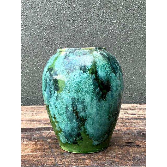 Mid-Century Modern Vintage French Drip Glaze Vase For Sale - Image 3 of 12