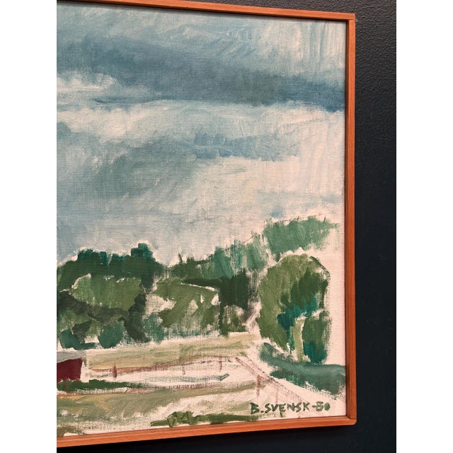 Björn Svensk, Milky Barn at Kaga, 1980, Oil Painting on Canvas, Framed For Sale - Image 4 of 15