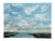 Painting of a cloud filled sky over the everglade landscape in a gold tone floater frame. Artist uses various blue sky...