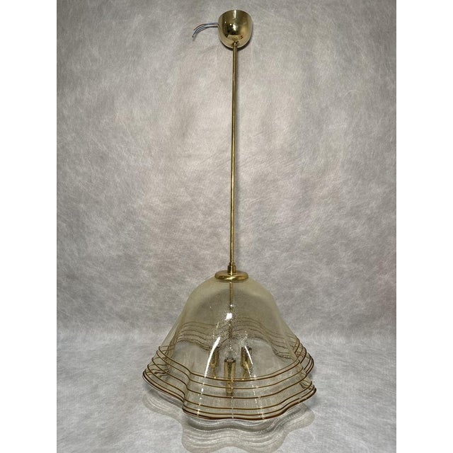 Wavy Murano Glass Pendant Lamp, 1970s For Sale - Image 14 of 14