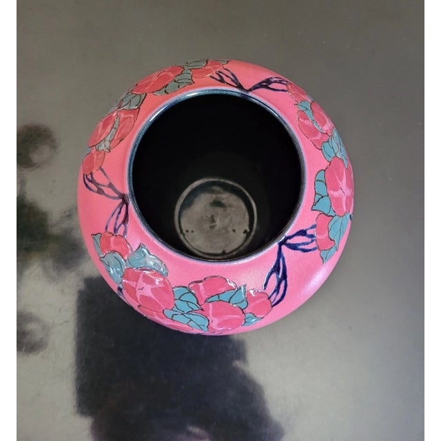 1920s Rare 1921 Rookwood Pottery Vase – Sara Sax Signed – French Red Glaze Morning Glories For Sale - Image 5 of 10