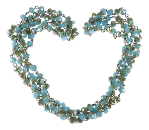 Ajd Teal / Bronzy Crystal Bead Necklace