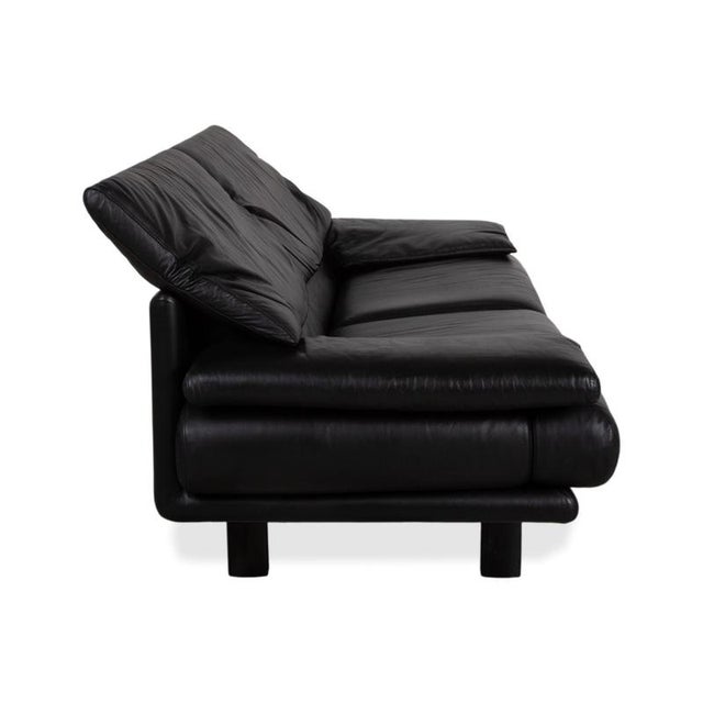 Alanda 3-Seater Sofa in Black Leather by Paolo Piva for B&b Italia / C&b Italia For Sale - Image 14 of 17