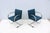 Blue Ludwig Mies Van Der Rohe Brno Flat Bar Chairs in Blue Fabric by Gordon, a Pair For Sale - Image 8 of 18