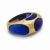Vintage French Blue Resin 18k Yellow Gold Ring, Size 5.5 For Sale - Image 4 of 7