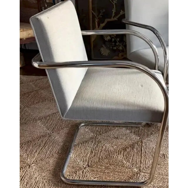 Mid-Century Modern Mid Century Knoll International Brno Tubular Chrome Cantilever Chair - Signed and Dated 1979 For Sale - Image 3 of 12