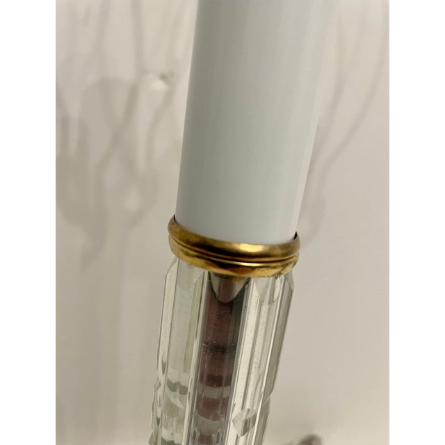 Pair of cut crystal & glass boudoir lamps. Cleaned and restored with all new brass fittings, sockets, wiring, includes new...