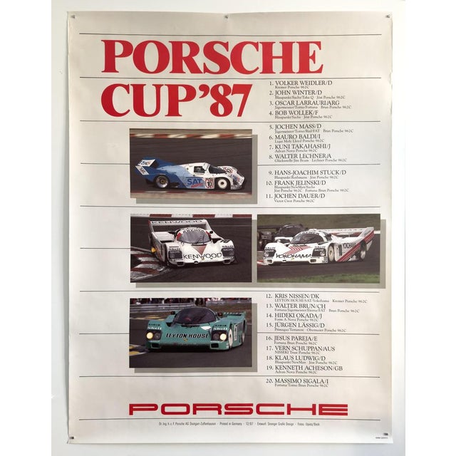 Paper Porsche Cup 87 Poster from Strenger Grafik Design, 1987 For Sale - Image 7 of 8