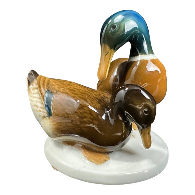 Hutschenreuther Selb Kunstabteilung Porcelain Mallard Duck Family Figurine (Model 440/2) For Sale
