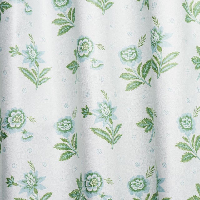 Schumacher Sample - Schumacher Colline Fabric in Leaf & Aqua For Sale - Image 4 of 5