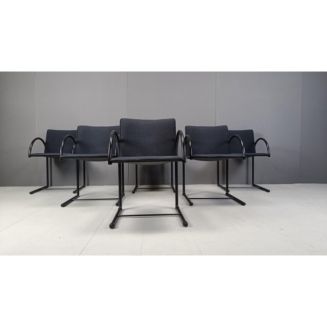 Black Vintage Cirkel Chairs attributed to Metaform, 1980s, Set of 6 For Sale - Image 8 of 12
